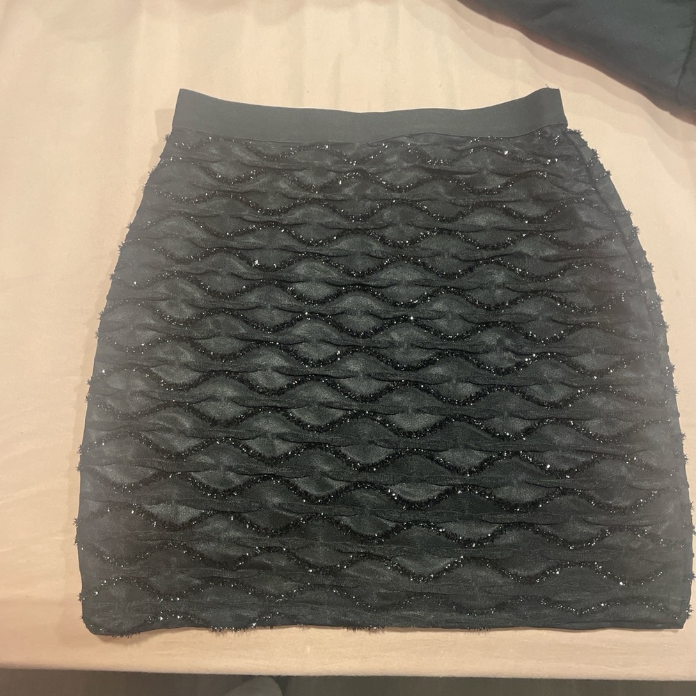 SHEIN Black Textured Mini Skirt